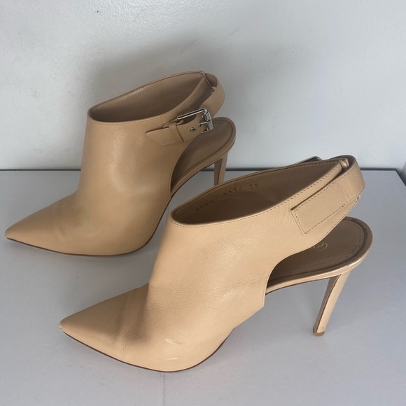 Gianvito Rossi Tan Point Toe Back Buckle Strap Luxury Leather Heels 39 - Picture 4 of 10